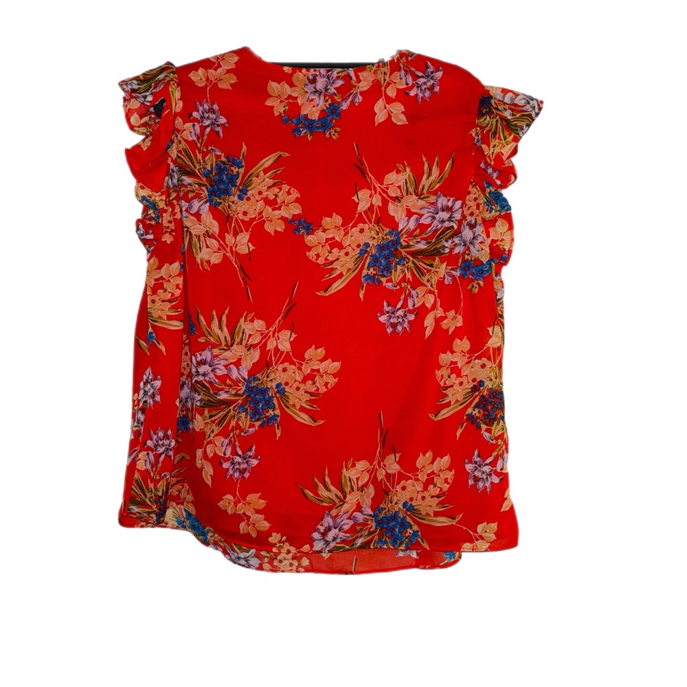 Curations by Sarah Anderson Floral Red Women's Top - Picture 3 of 7